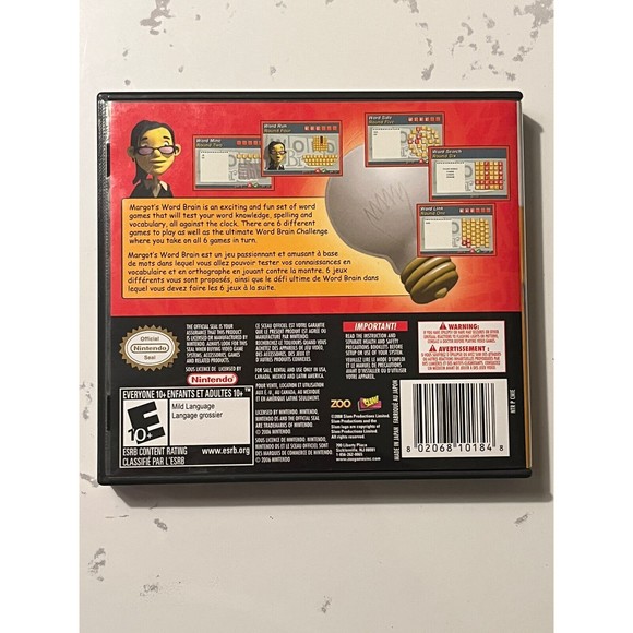 Margot's Word Brain Nintendo DS Game Spelling Vocabulary Test Knowledge - Picture 3 of 7